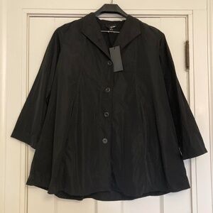 NWT Sun Kim by Comfy USA Black Rain Jacket/Raincoat Size XS